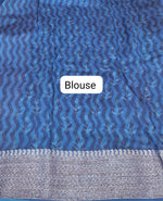 Dark Blue Chanderi Saree Blouse