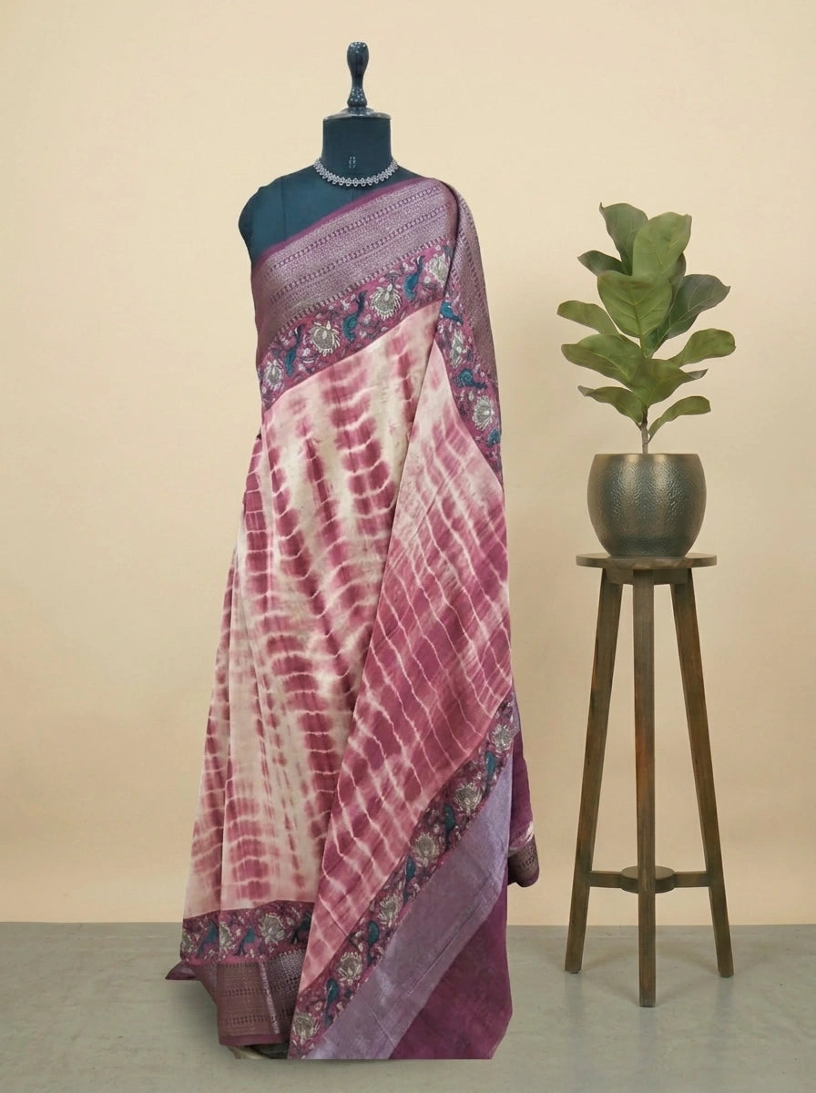 Cream Chanderi Cotton Saree