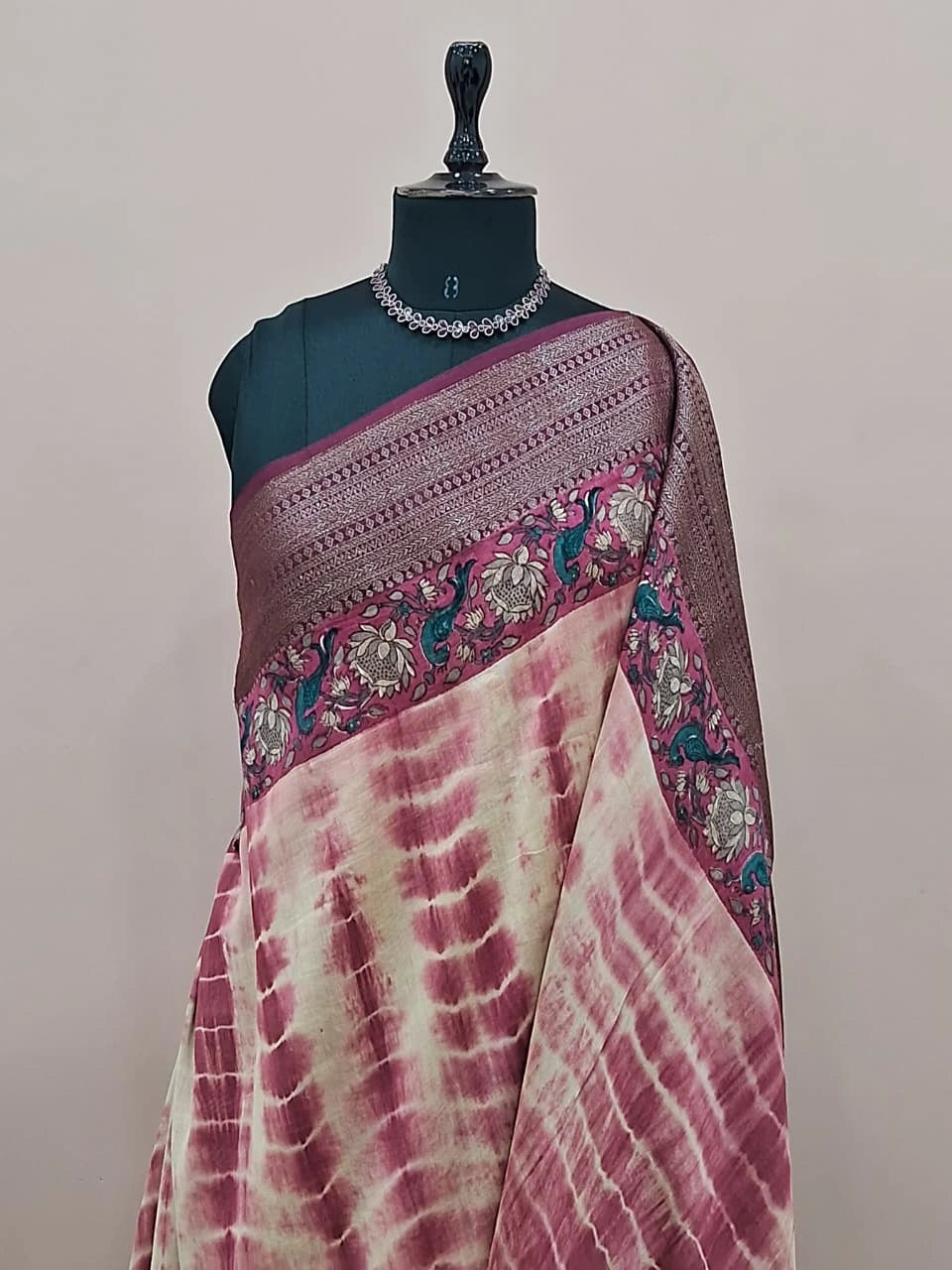 Cream Chanderi Cotton Saree 1