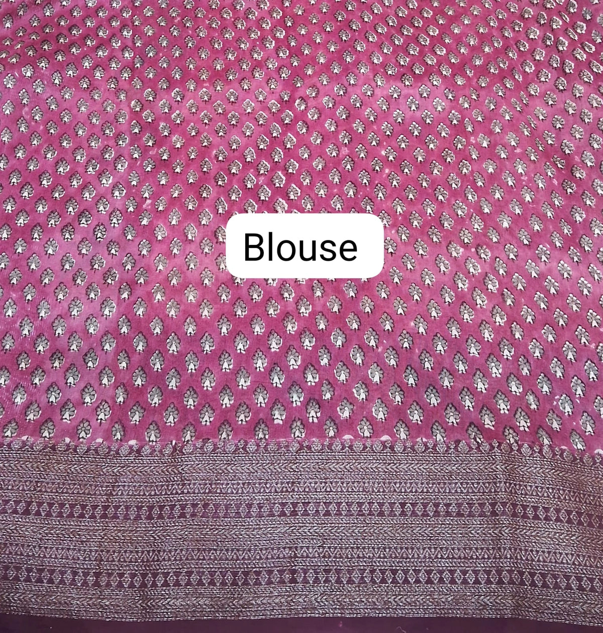 Cream Chanderi Cotton Saree Blouse