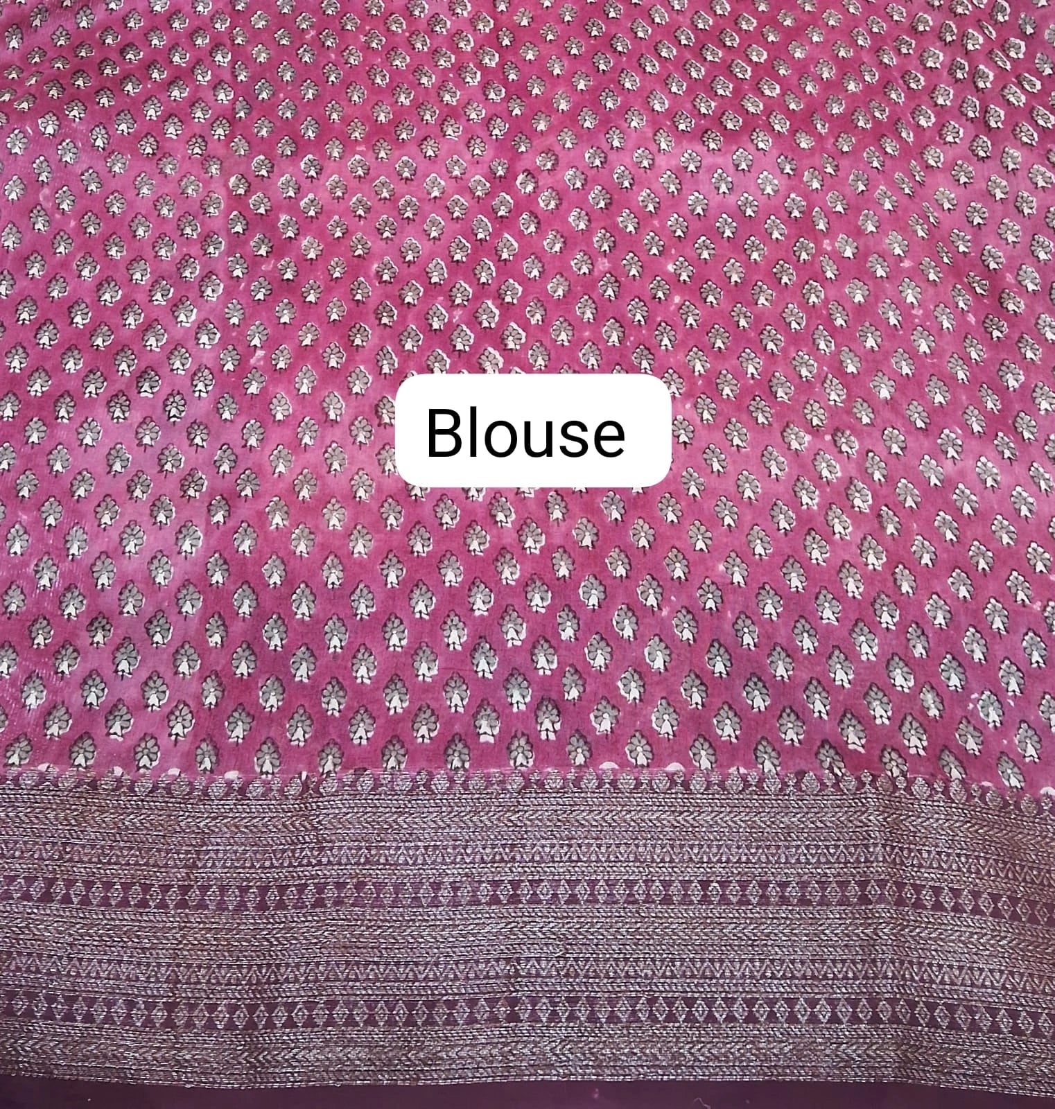 Cream Chanderi Cotton Saree Blouse