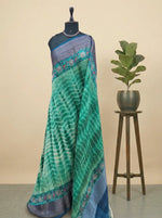 Emerald Green and Off-White Chanderi Saree
