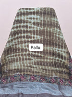 Brown and Off-White Chanderi Saree pallu