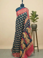 Black and Grey Chanderi Saree