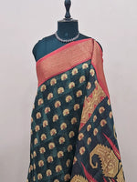 Black and Grey Chanderi Saree 1