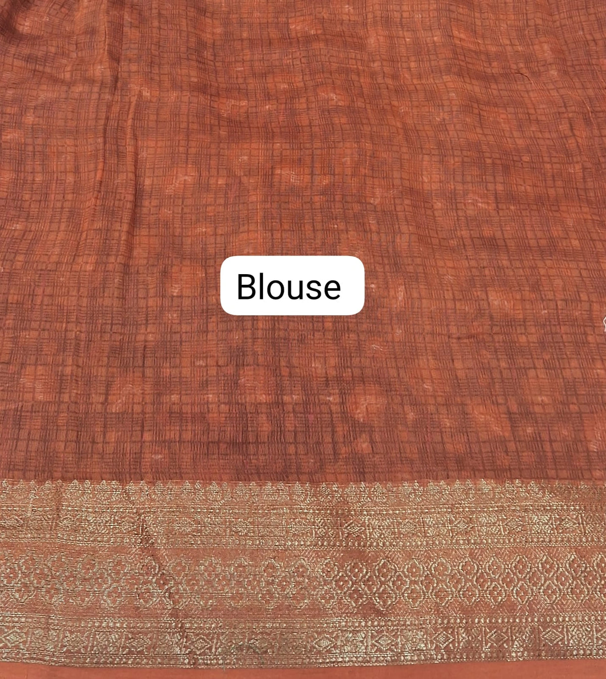 Walnut Brown Chanderi Saree Blouse