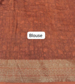 Walnut Brown Chanderi Saree Blouse