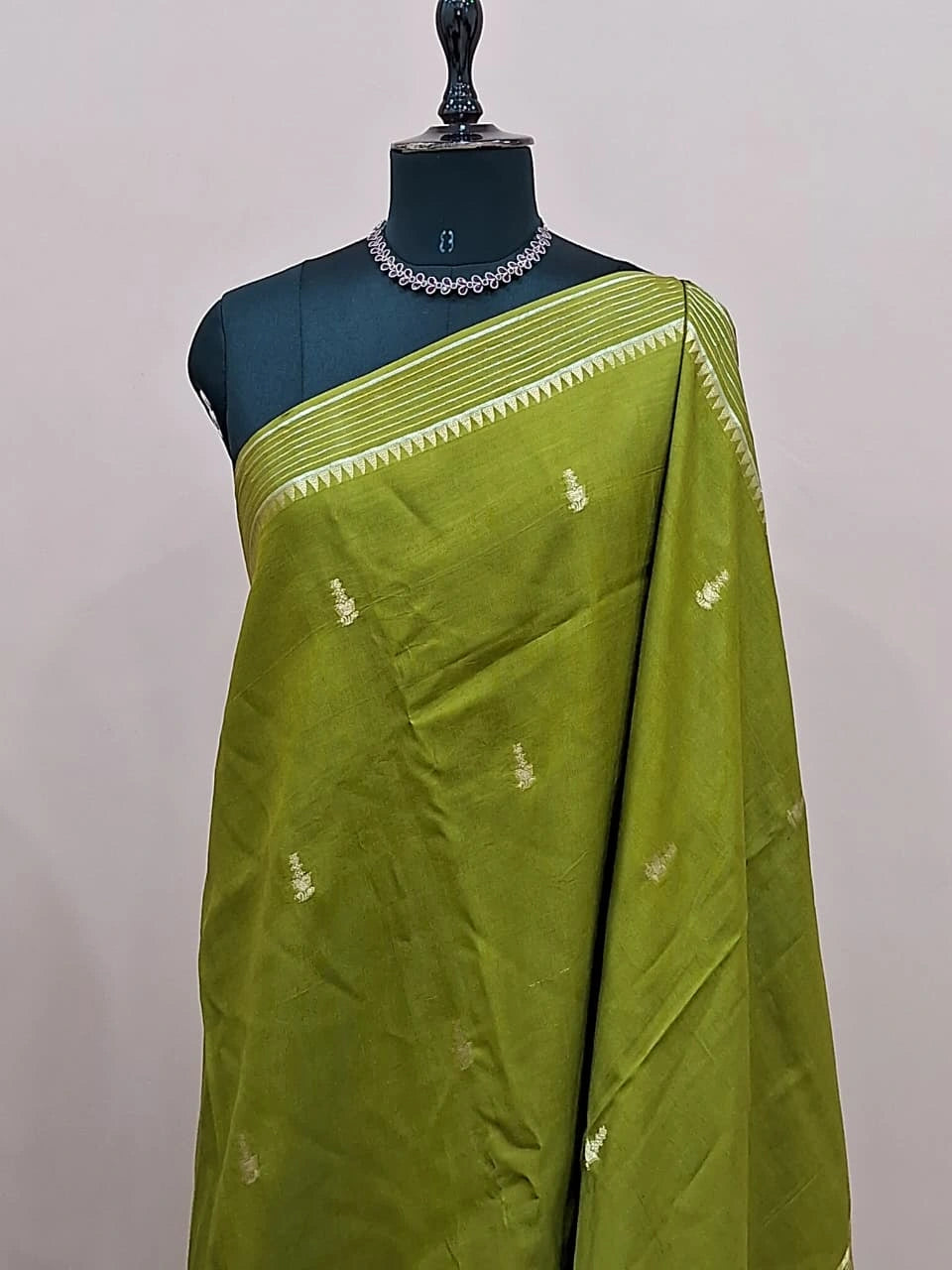 Mehandi Green Crepe Silk Saree 1