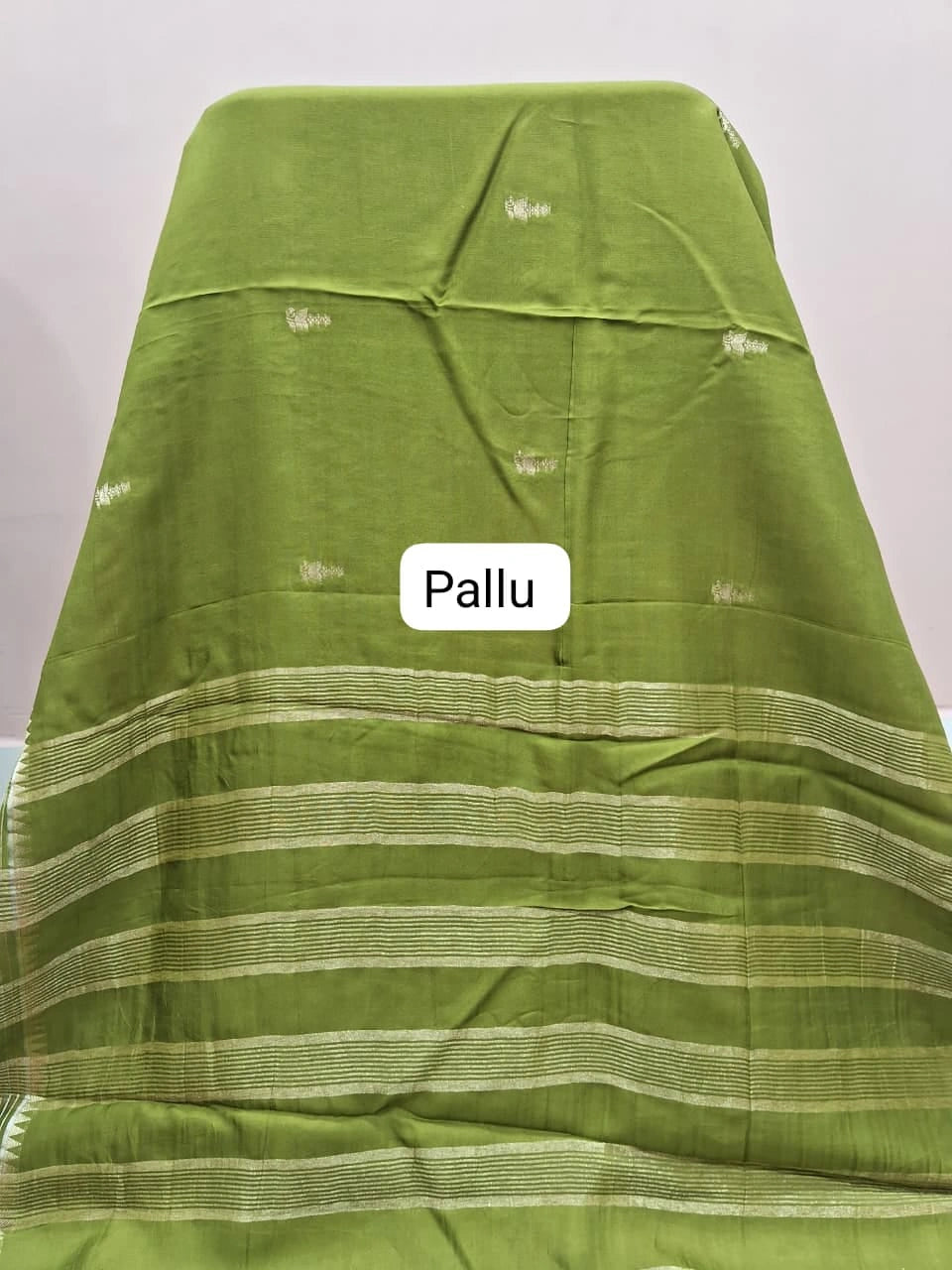 Mehandi Green Crepe Silk SareePallu