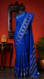 Royal Blue Crepe Silk Saree