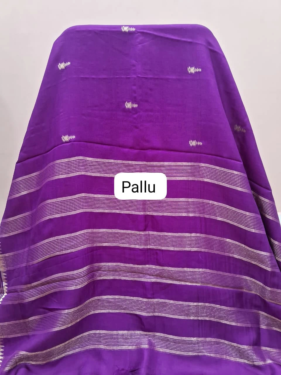 Purple Crepe Silk Saree Pallu