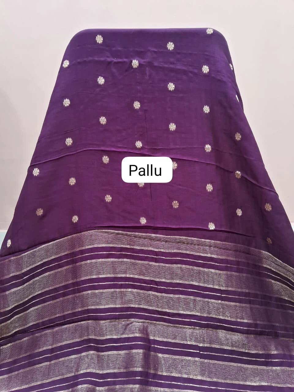 Wine Crepe Silk Saree Pallu