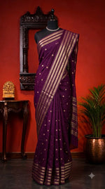 Wine Crepe Silk Saree