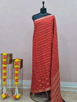 Dark Red Crepe Silk Saree