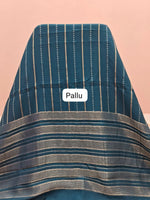 Peacock Blue Crepe Silk Saree Pallu