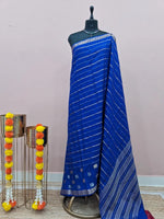 Royal Blue Crepe Silk Saree