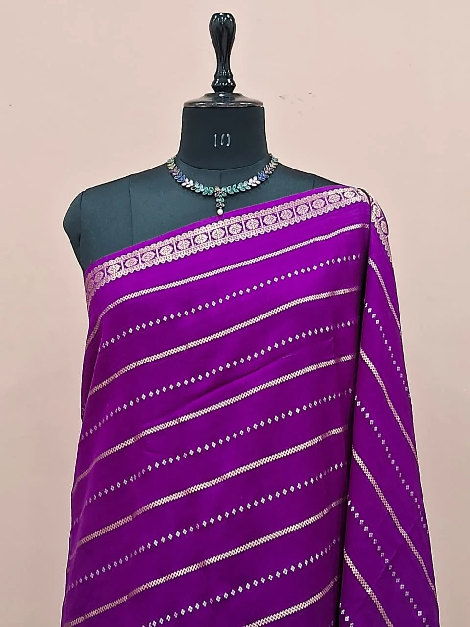 Purple Crepe Silk Saree 1