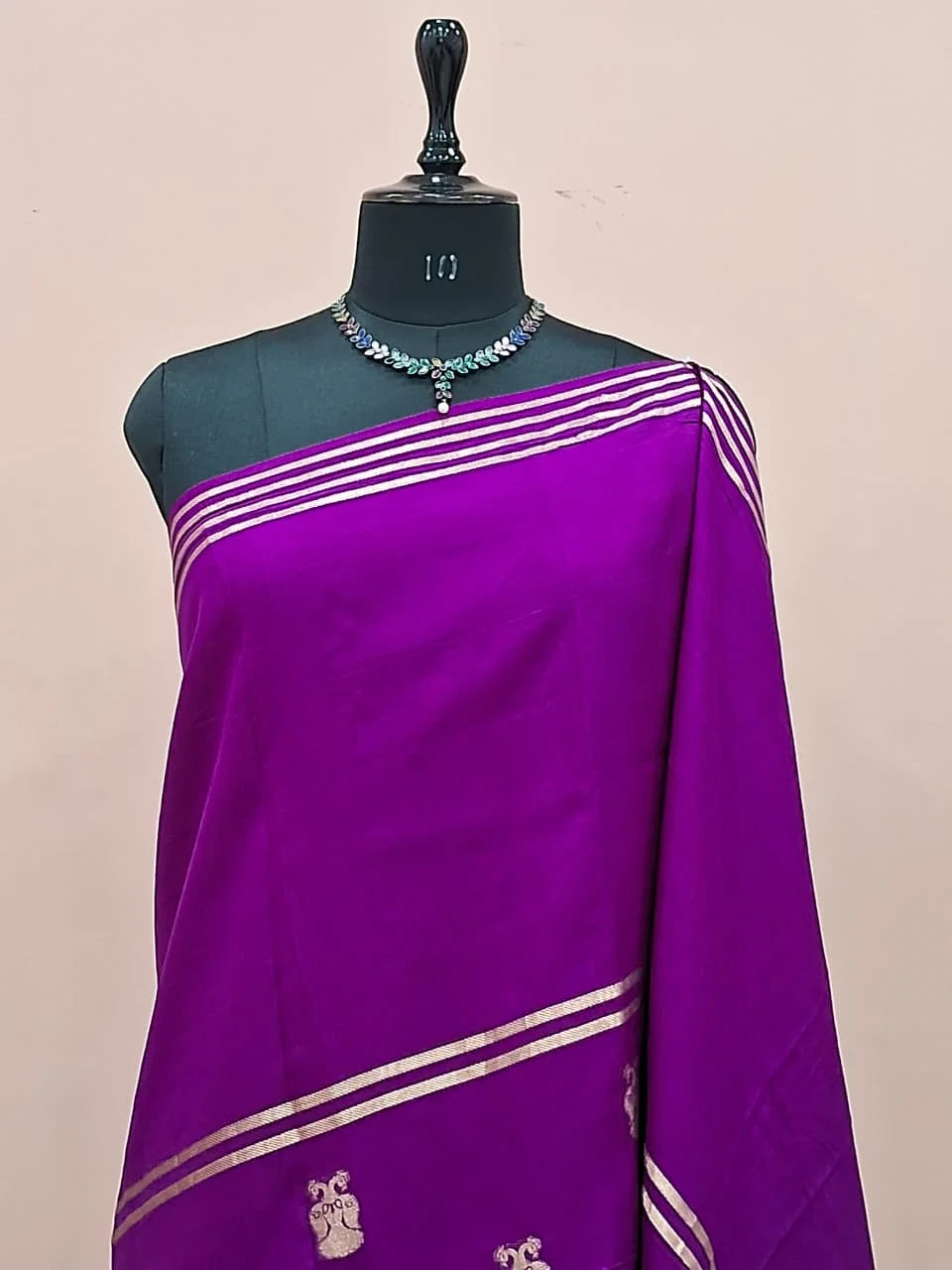 Pure Purple Crepe Silk Saree  1