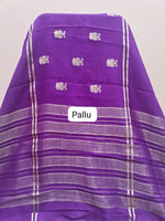 Pure Purple Crepe Silk Saree Pallu