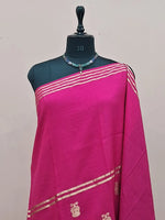 Rani Pink Pure Crepe Silk Saree 1