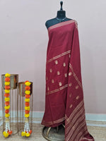 Maroon Crepe Silk Saree