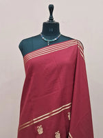 Maroon Crepe Silk Saree 1