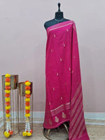 Pink Crepe Silk Saree