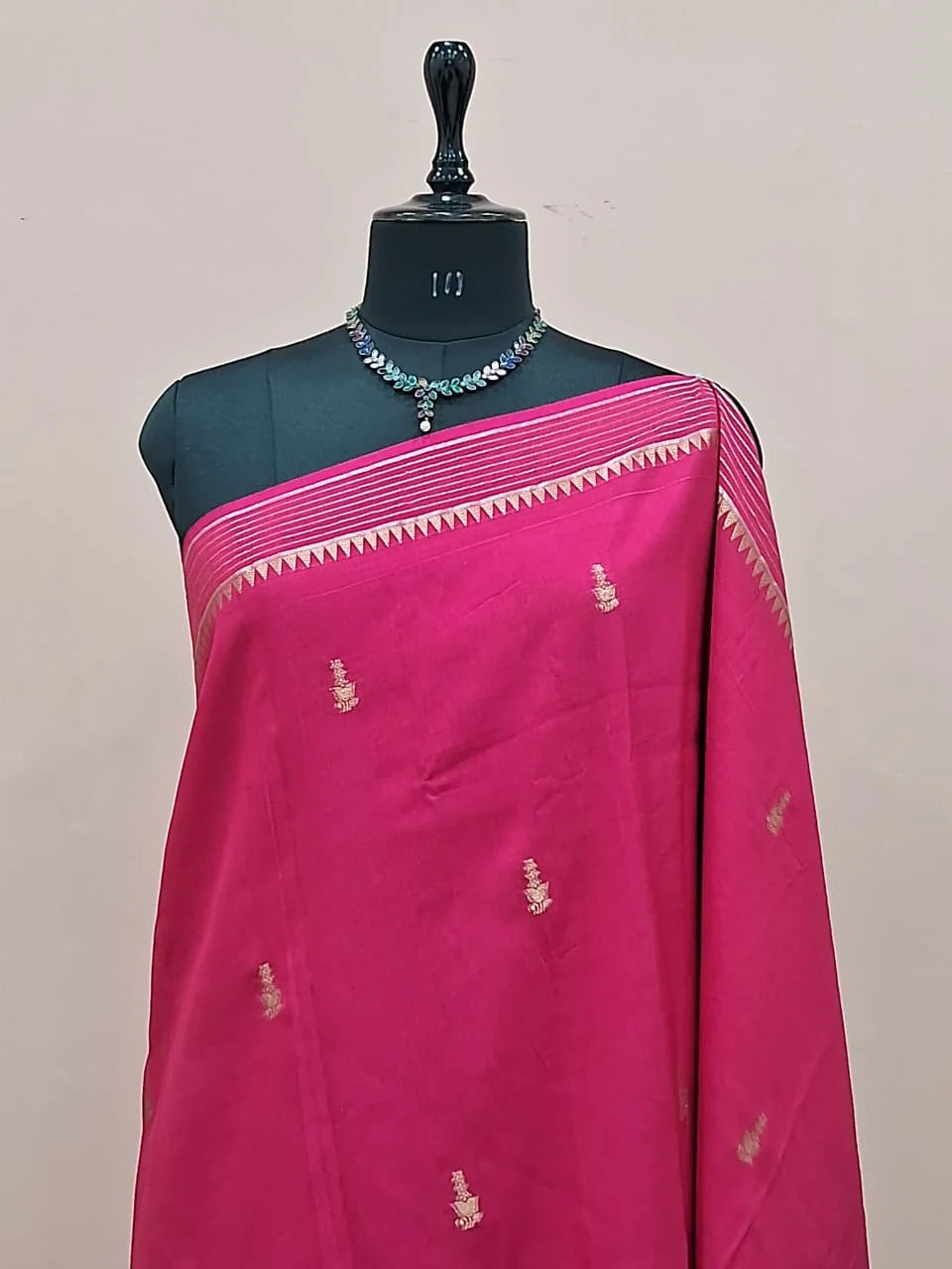 Pink Crepe Silk Saree 1