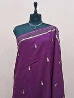 Dark Purple Crepe Silk Saree 1
