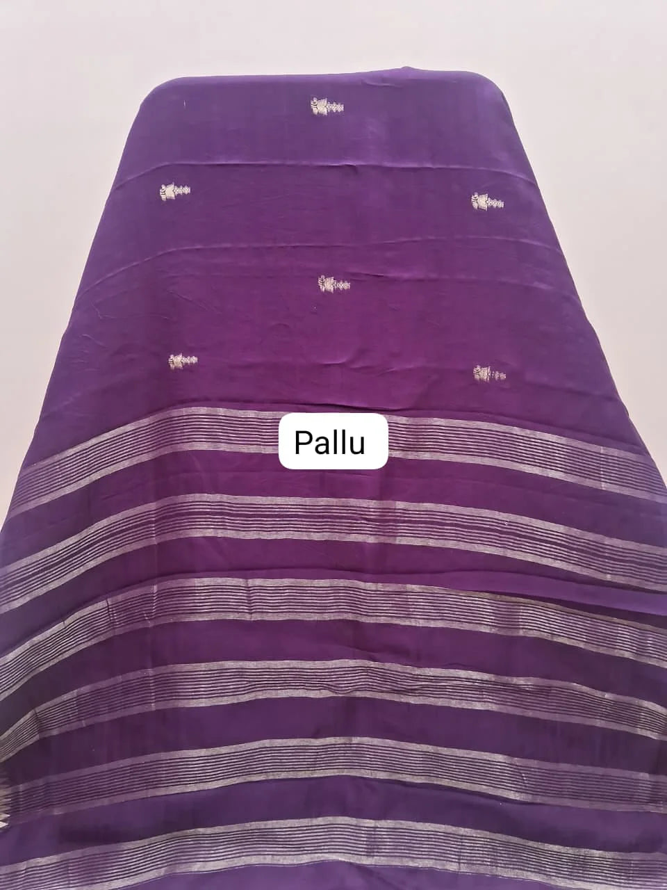Dark Purple Crepe Silk Saree Pallu