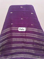 Dark Purple Crepe Silk Saree Pallu