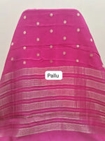 Pink Crepe Silk Saree Pallu