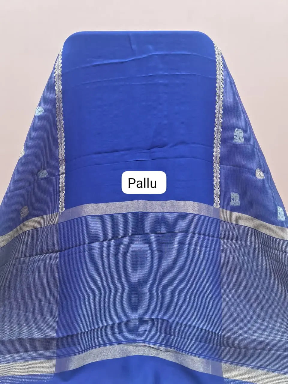 Dark Navy Blue Crepe Silk Saree Pallu