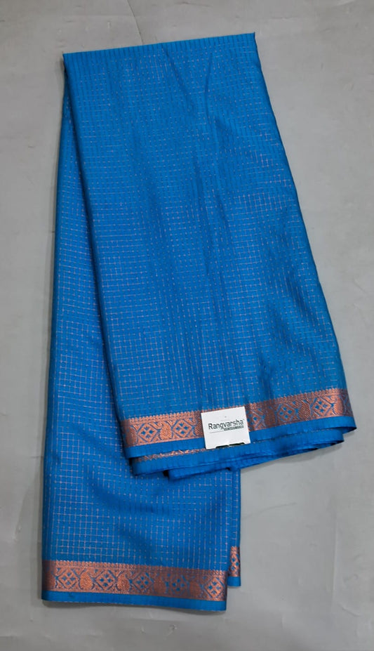 Caribbean Blue Crepe Silk Saree