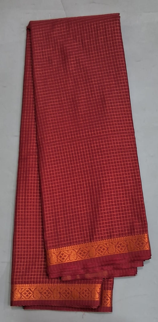 Maroon Crepe Silk Saree