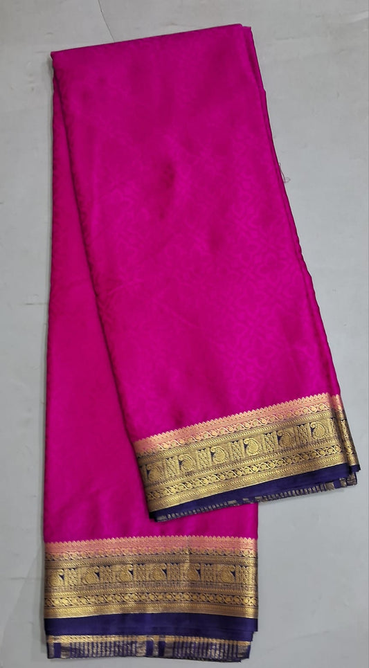 Rani Pink Crepe Silk Saree