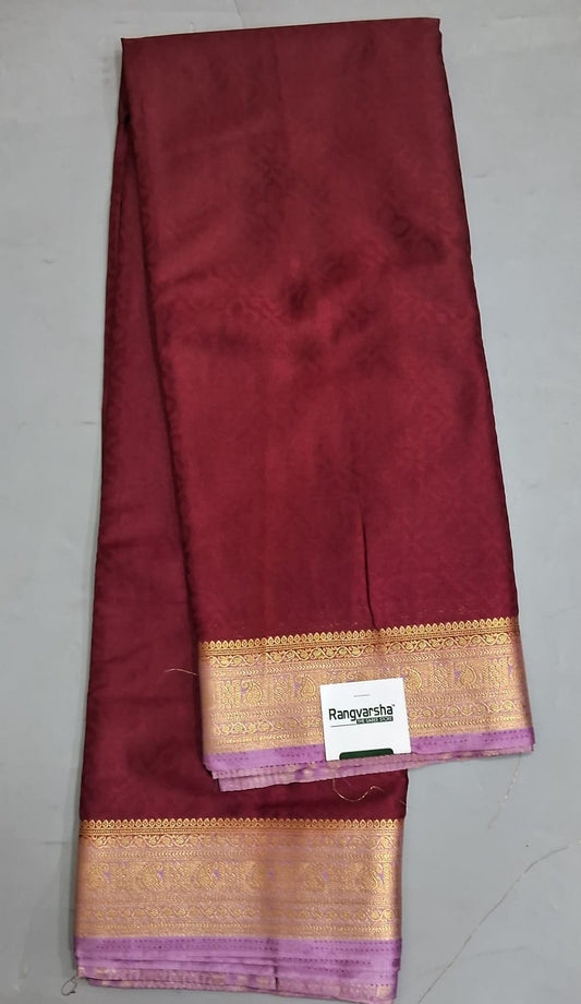 Maroon Crepe Silk Saree 