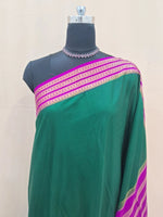 Graceful Green Plain Crepe Silk Saree 1