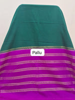 Graceful Green Plain Crepe Silk Saree pallu