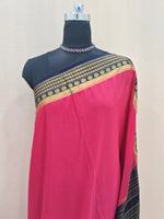 Reddish Pink Crepe Silk Saree 1