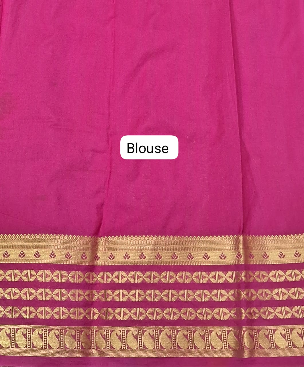 Dark Blue Plain Crepe Silk Saree Blouse