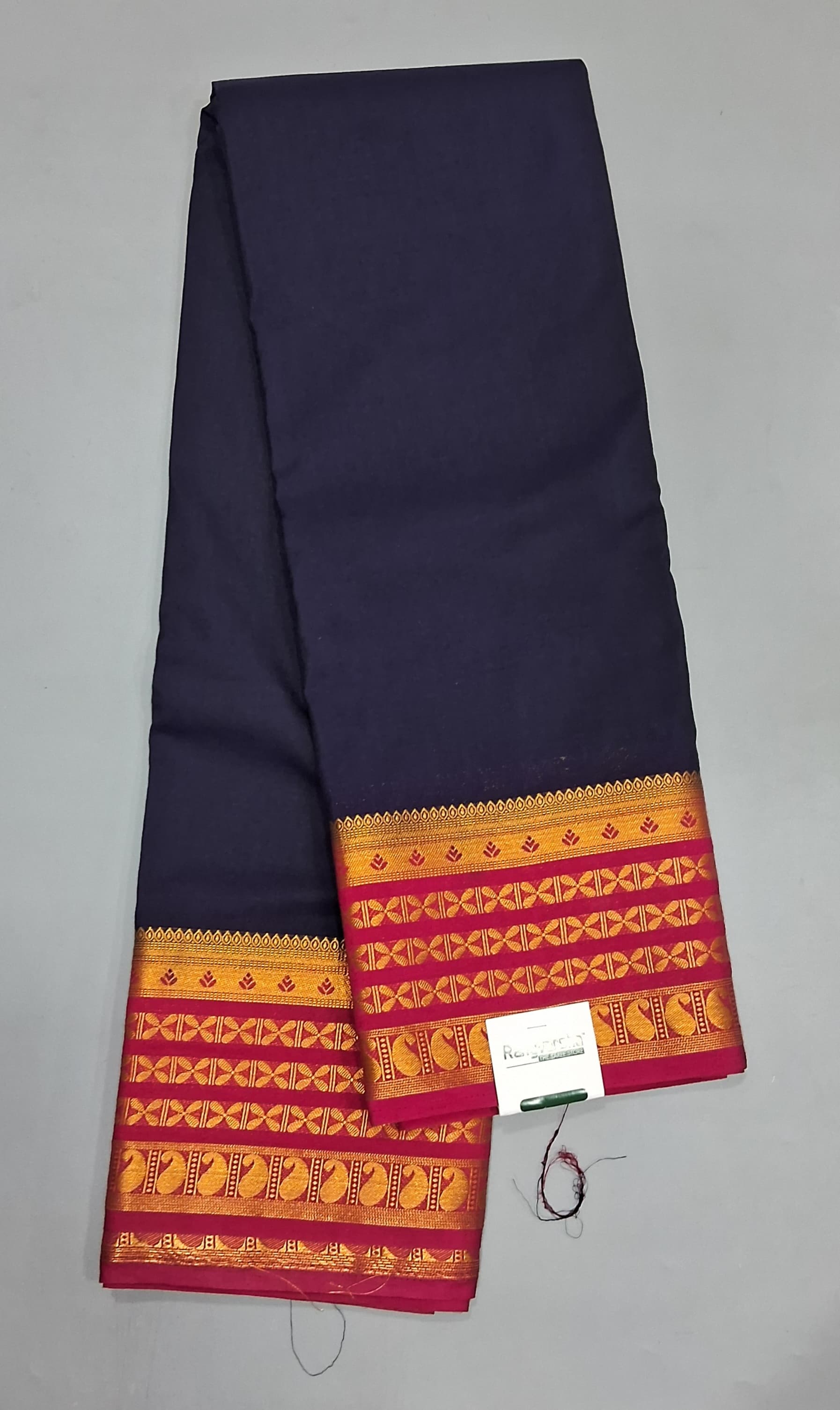 Dark Blue Plain Crepe Silk Saree
