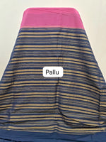 Pink Plain Crepe Silk Saree pallu