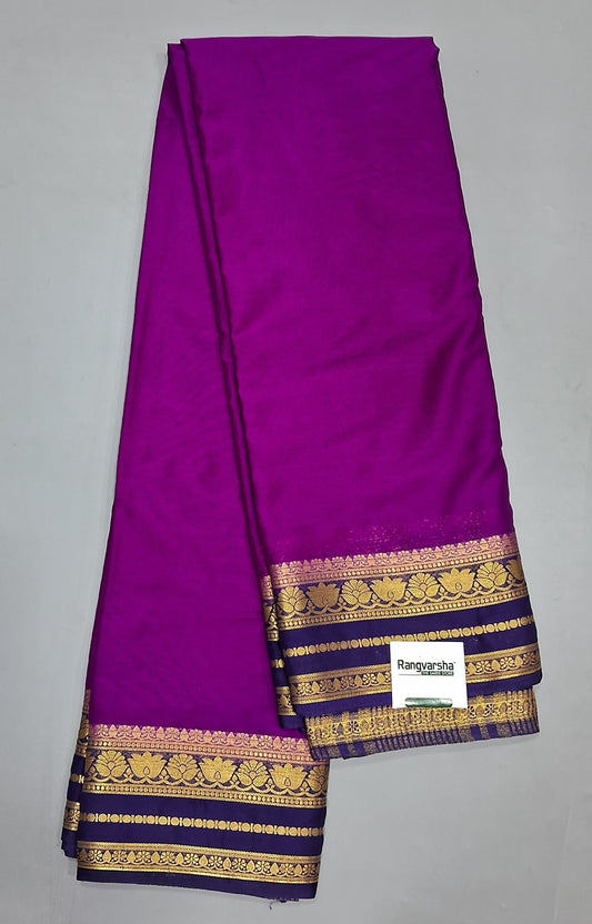 Meganta Pink Plain Crepe Silk Saree 