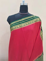 Bold Fire Red Crepe Silk Saree 1