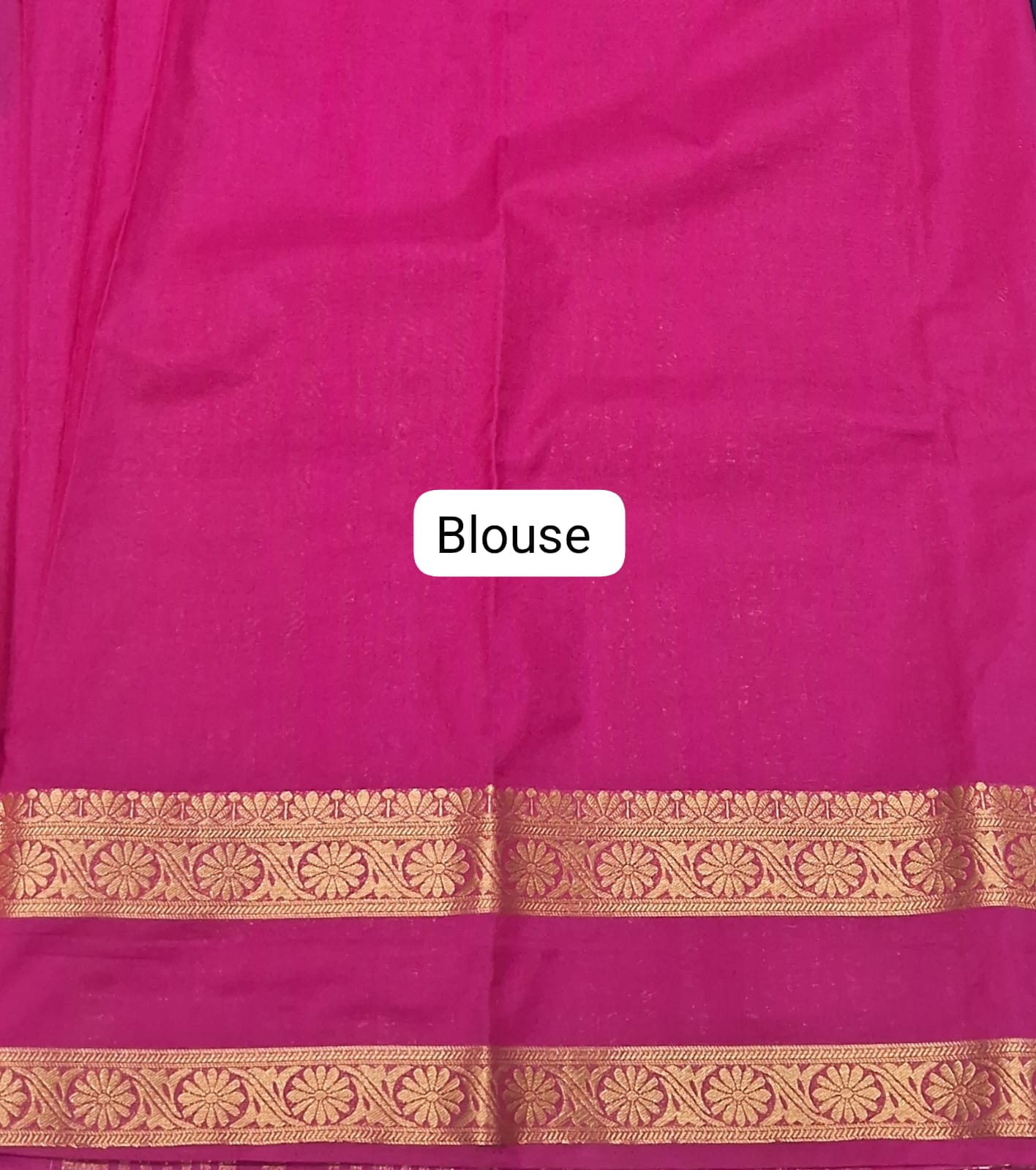 Dark Blue Plain Crepe Silk Saree Blouse