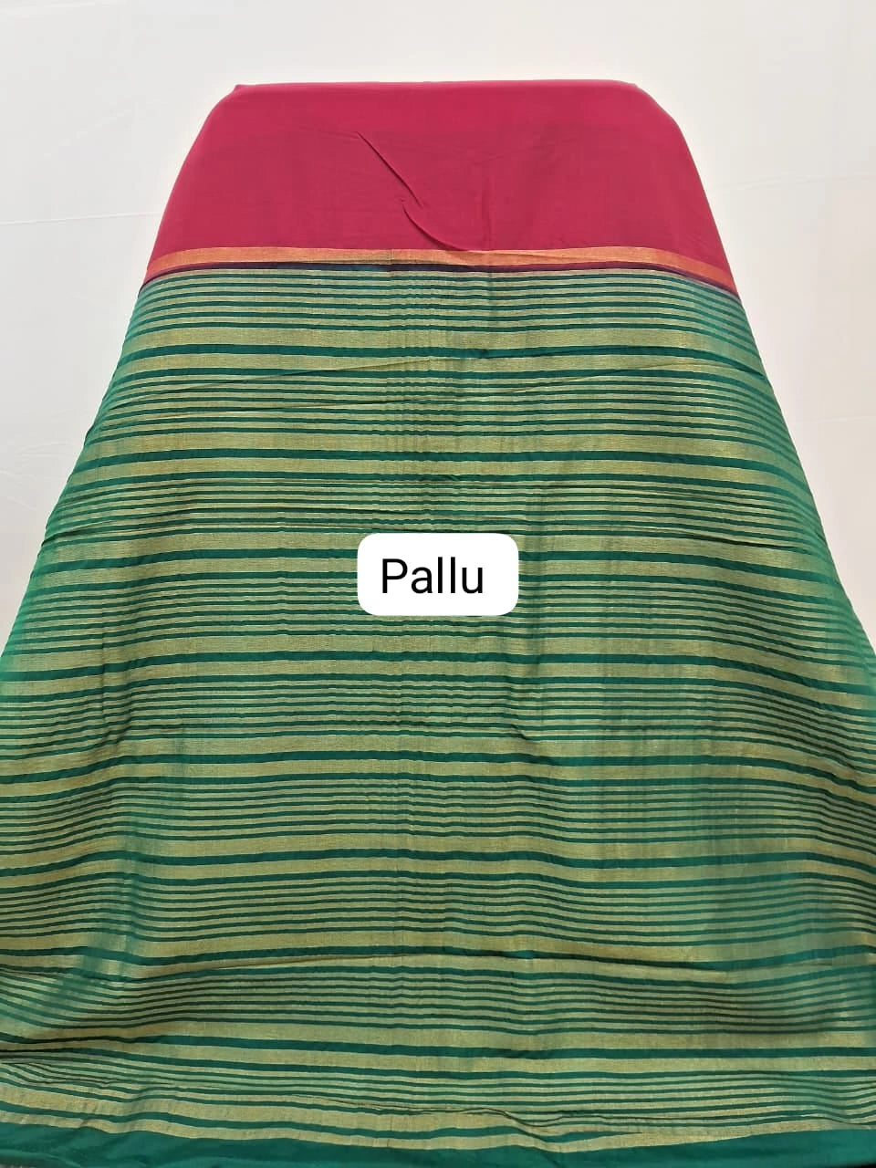 Fiery Red Crepe Silk Saree pallu
