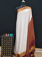 White plain Crepe Silk Saree 