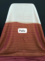 White plain Crepe Silk Saree pallu
