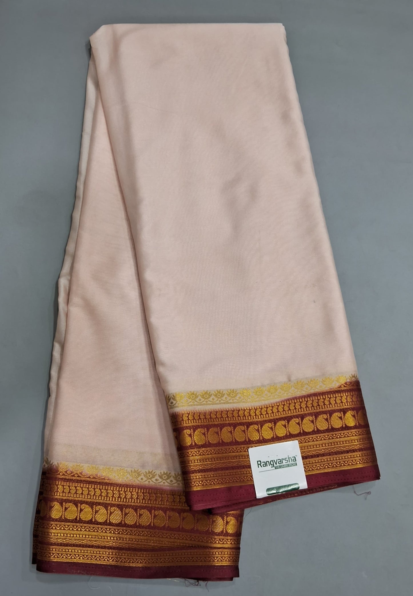 White plain Crepe Silk Saree
